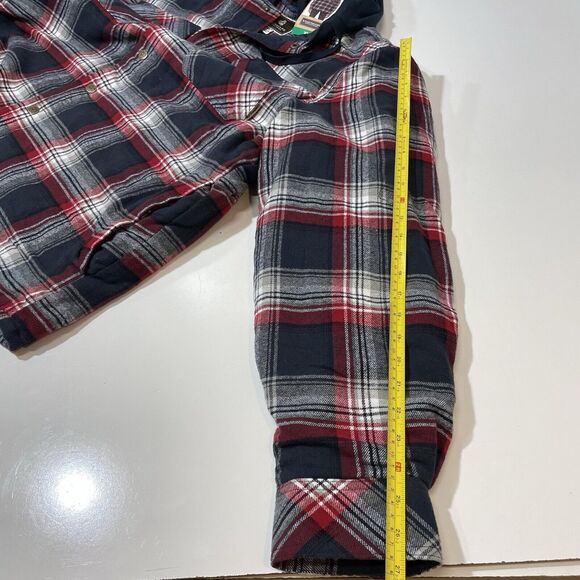 Legendary Outfitters Men’s Shirt Jacket Hood Snap Button Black Red XL New - Picture 6 of 8